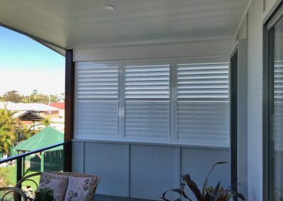 External plantation shutters in patio area