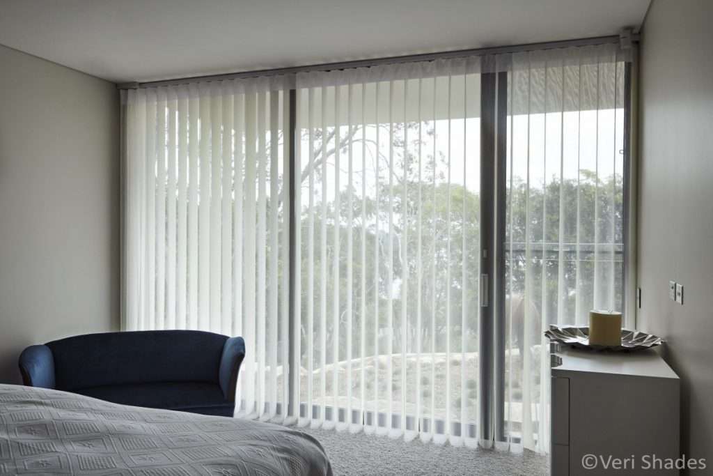 Veri shades hanging in bedroom