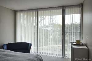 Veri shades hanging in bedroom