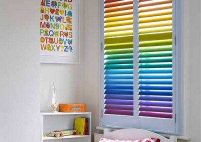 colour plantation shutters in kids bedroom