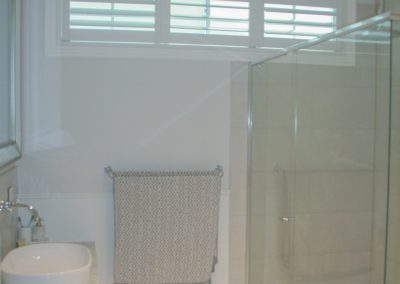slimline plantation shutters in bathroom