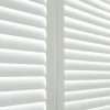 Close up of white plantation shutters
